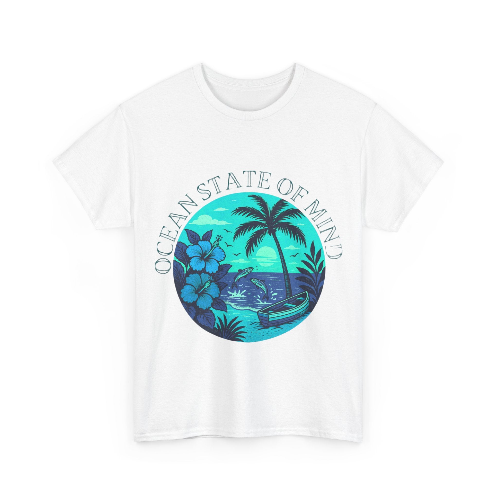 Ocean State of Mind Unisex Heavy Cotton Tee, Beach Vibes Shirt, Summer T-Shirt, Gift for Ocean Lovers, Tropical Relaxation Tee, [...]
