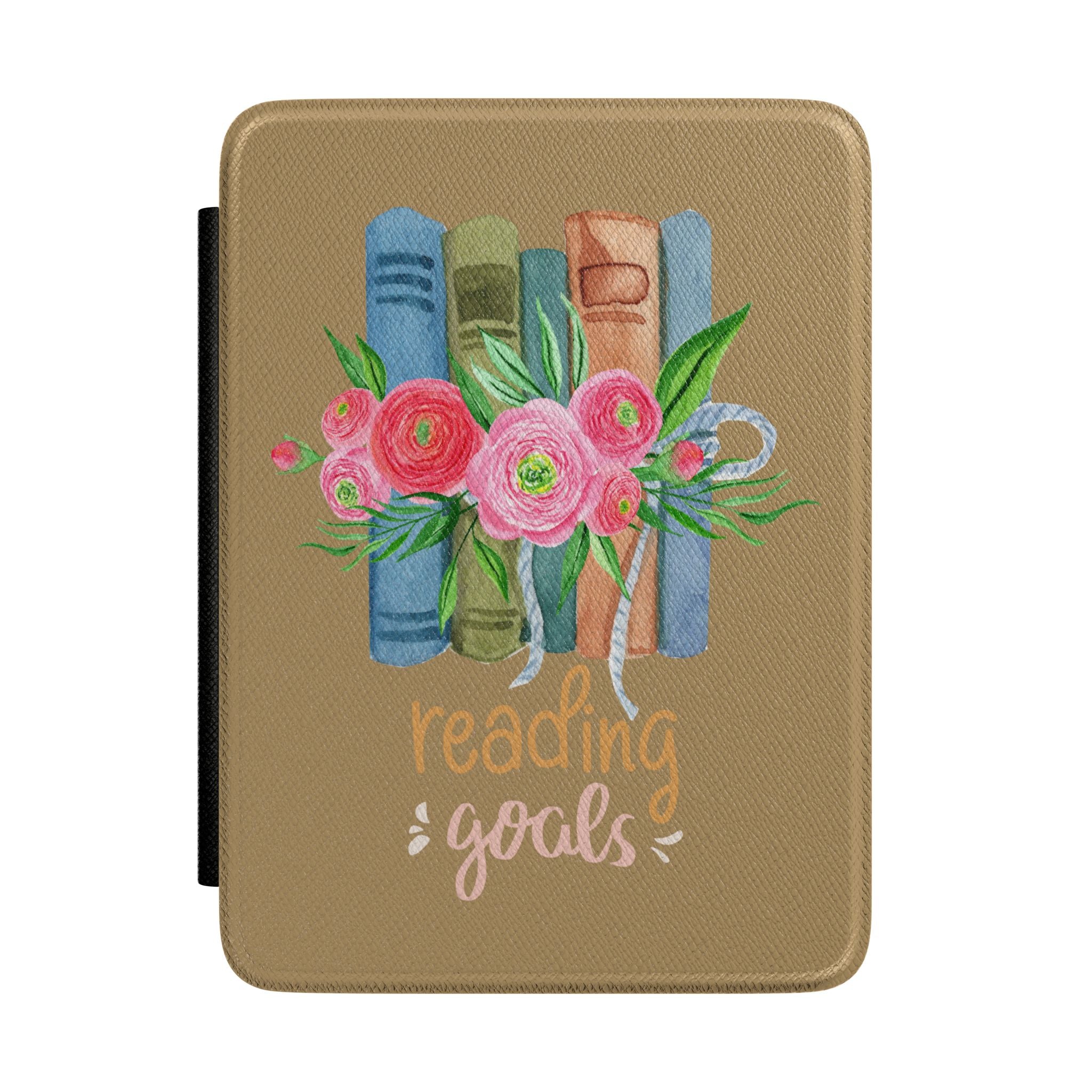 Kindle Case — Floral 'Reading Goals' Book Sleeve
