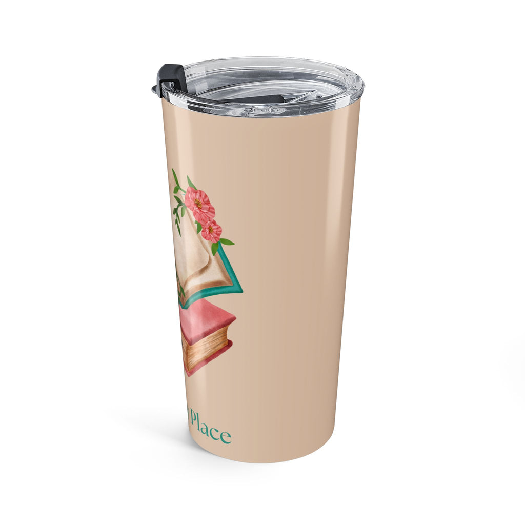 20oz Floral Book Lover Tumbler - "My Happy Place" Travel Mug