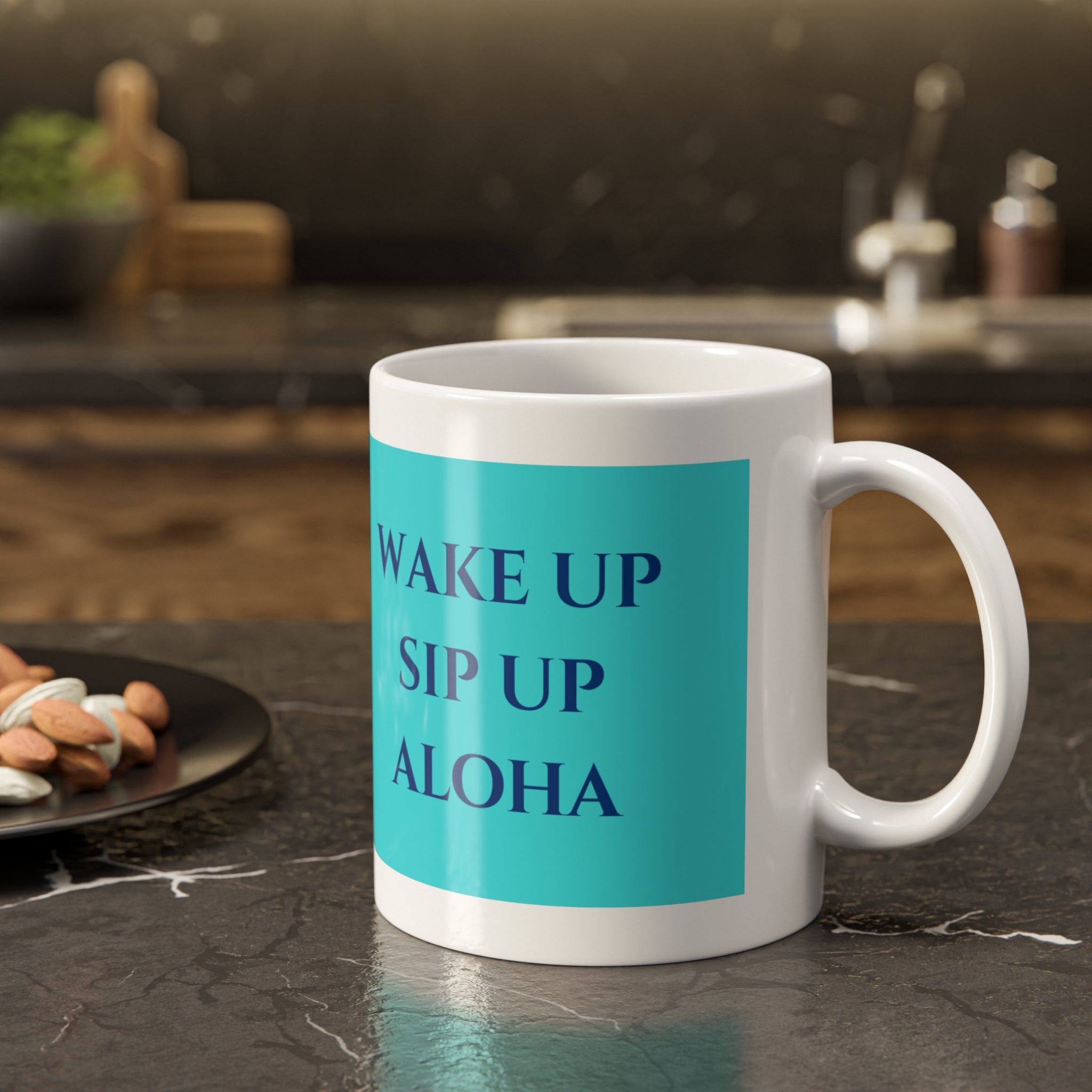 Ceramic Mug — Tropical Blue Hibiscus Coffee Cup (11 oz)