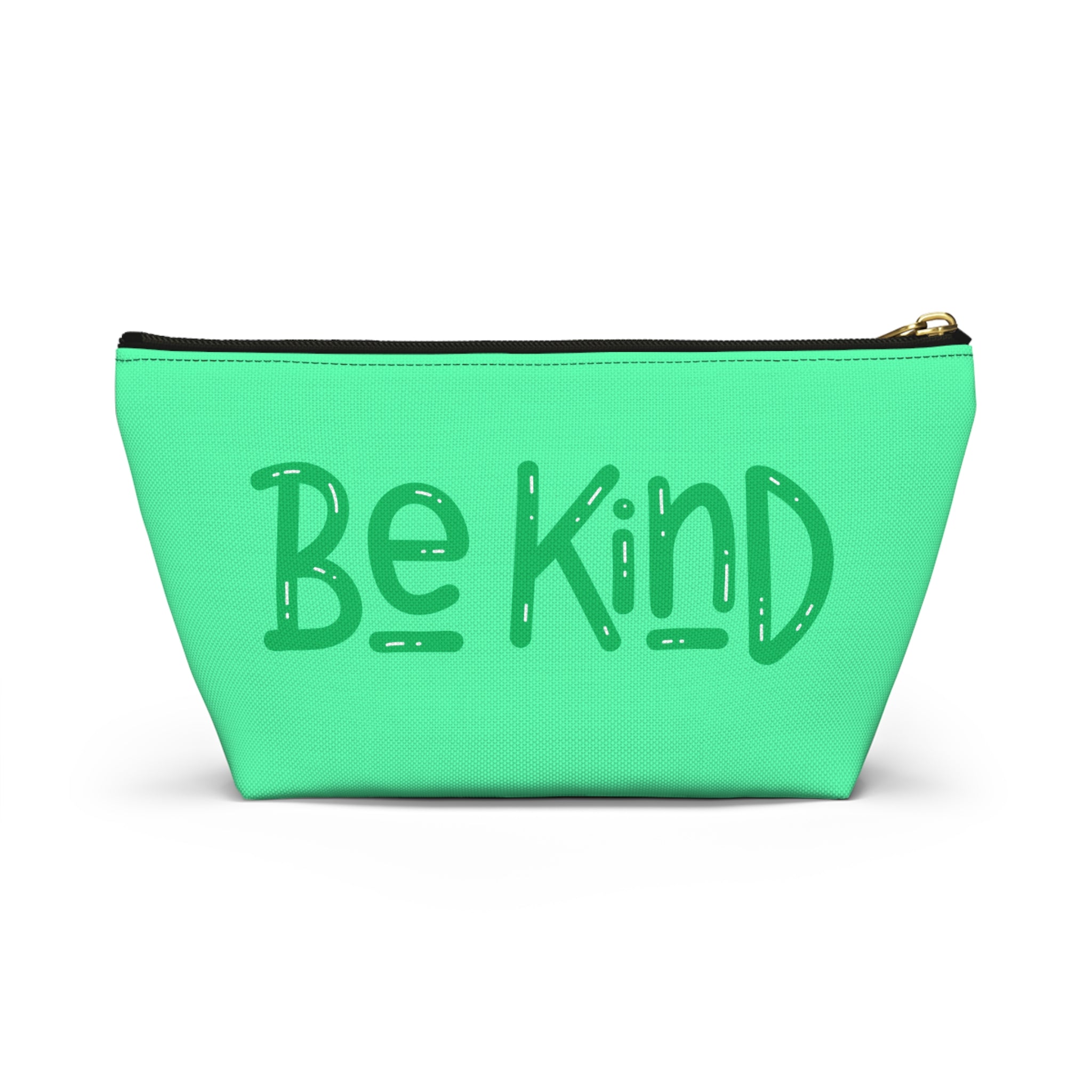 Be Kind Accessory Pouch — Cute Inspirational Makeup Bag with T‑Bottom