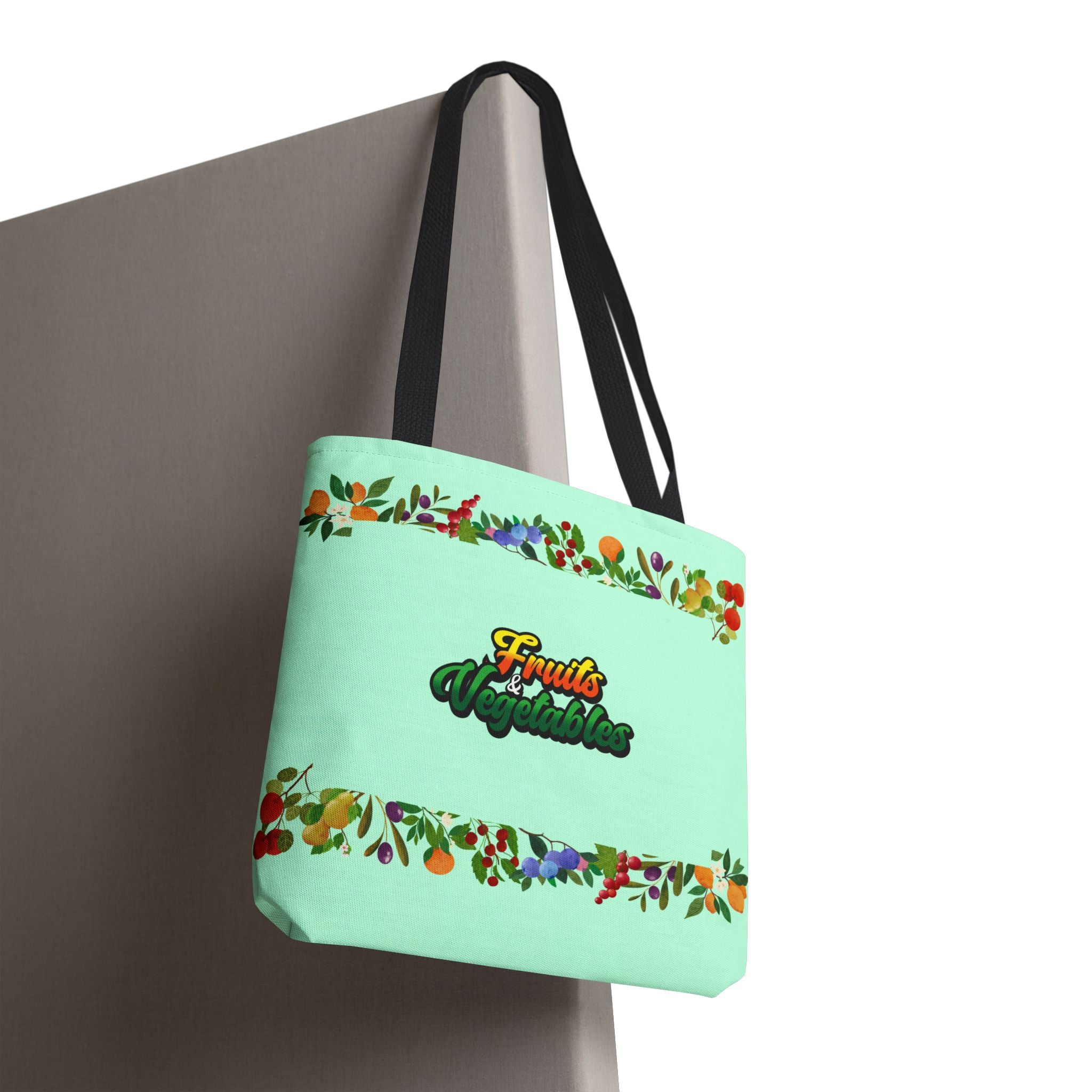 Fruit & Vegetables Floral Tote Bag — Eco Market Grocery Shopper