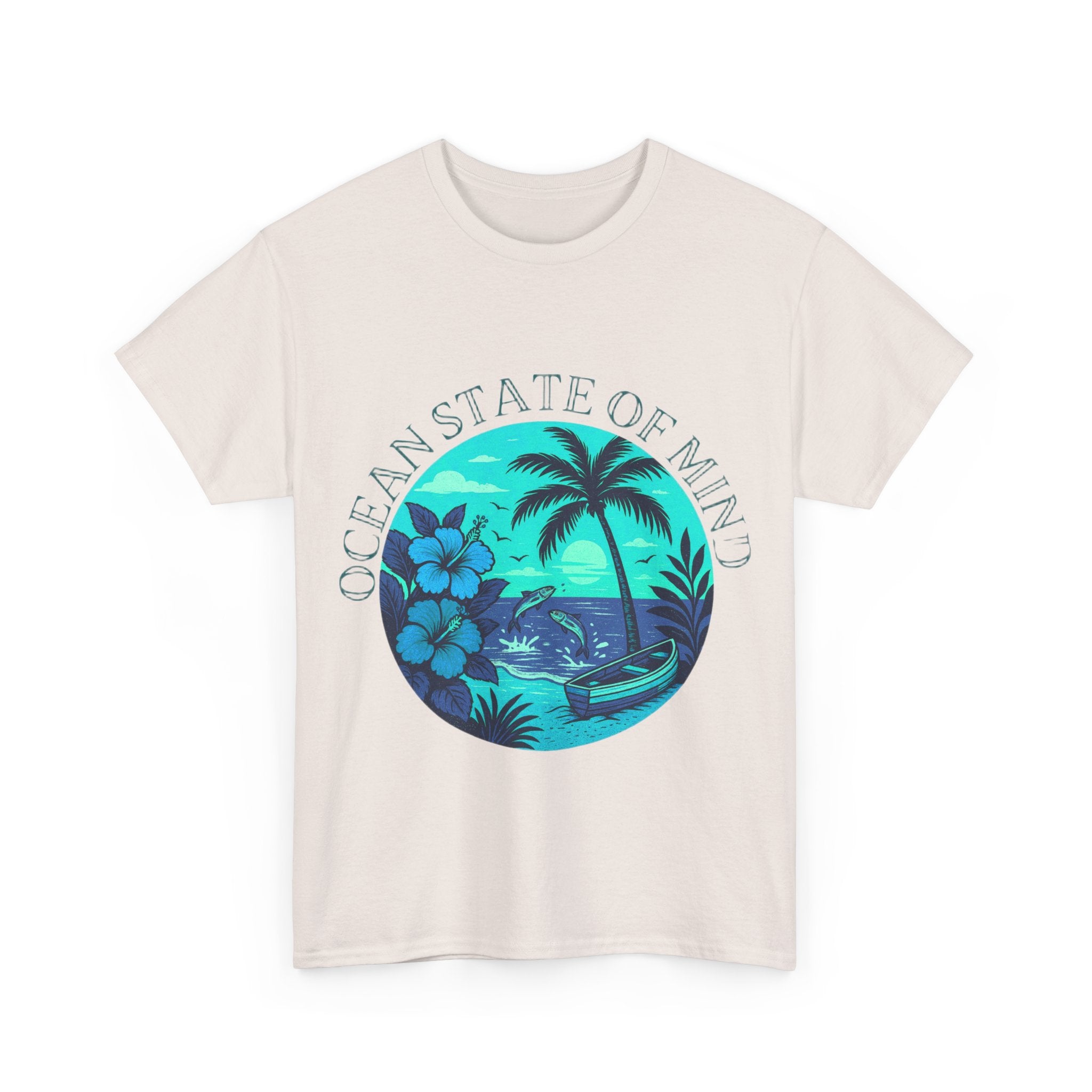 Ocean State of Mind Unisex Heavy Cotton Tee, Beach Vibes Shirt, Summer T-Shirt, Gift for Ocean Lovers, Tropical Relaxation Tee, [...]