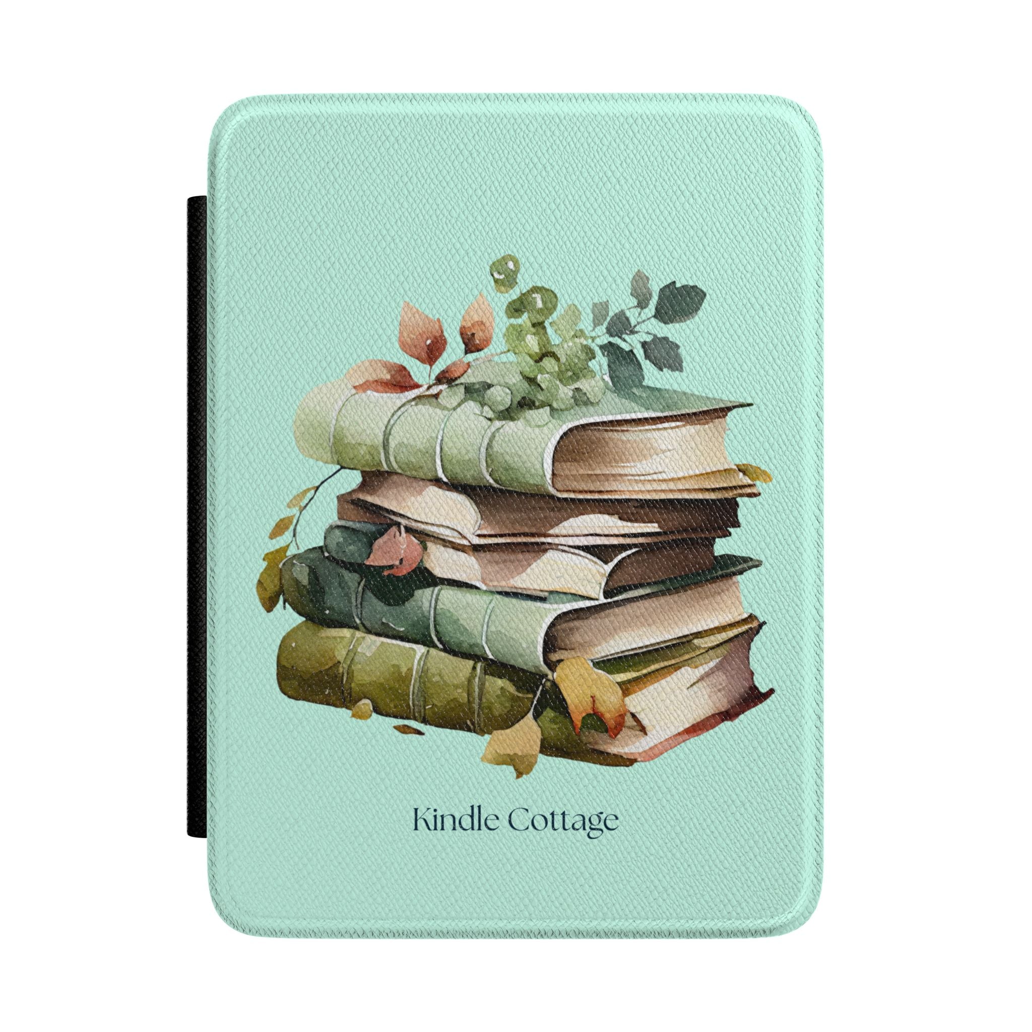 Kindle Case — Vintage Stacked Books Floral E-Reader Cover