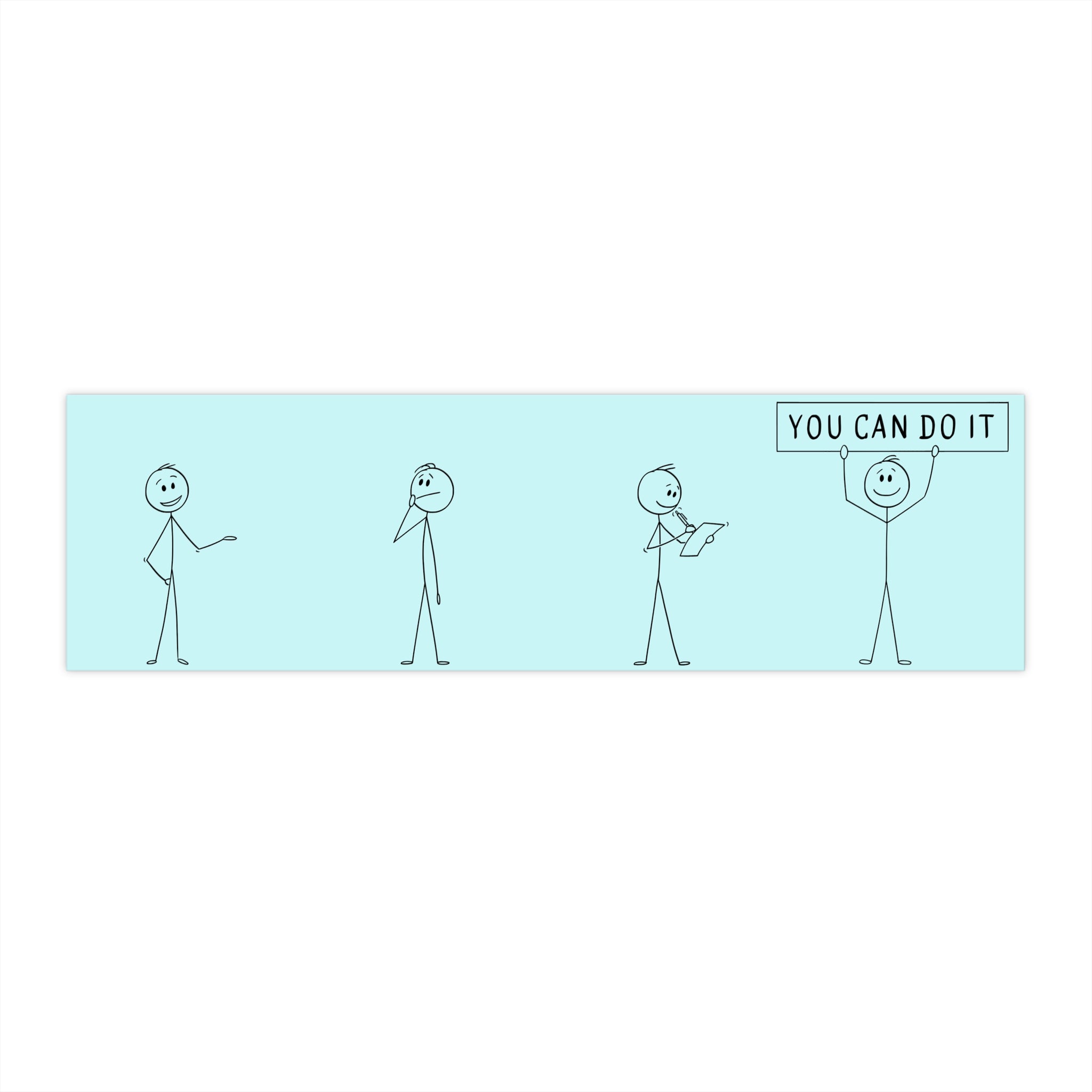 Encouraging Stickers Bumper Sticker — "You Can Do It" Motivational Stick Figure Decal