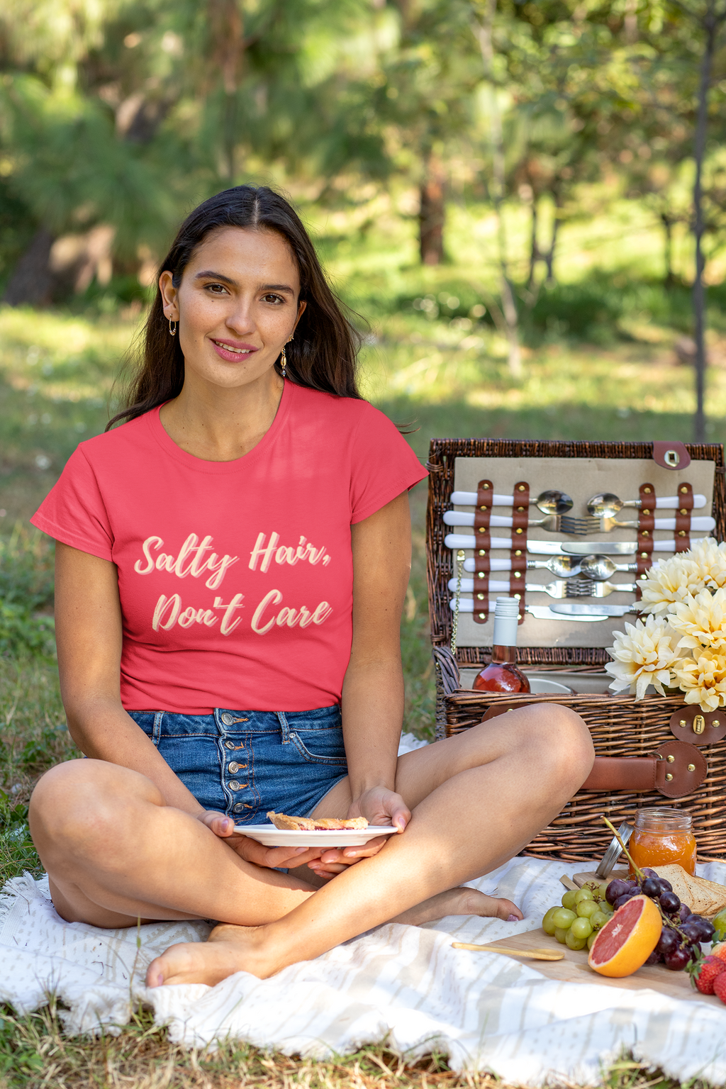 Salty Hair Don't Care T-Shirt - Beachy Summer Tee for Women & Men