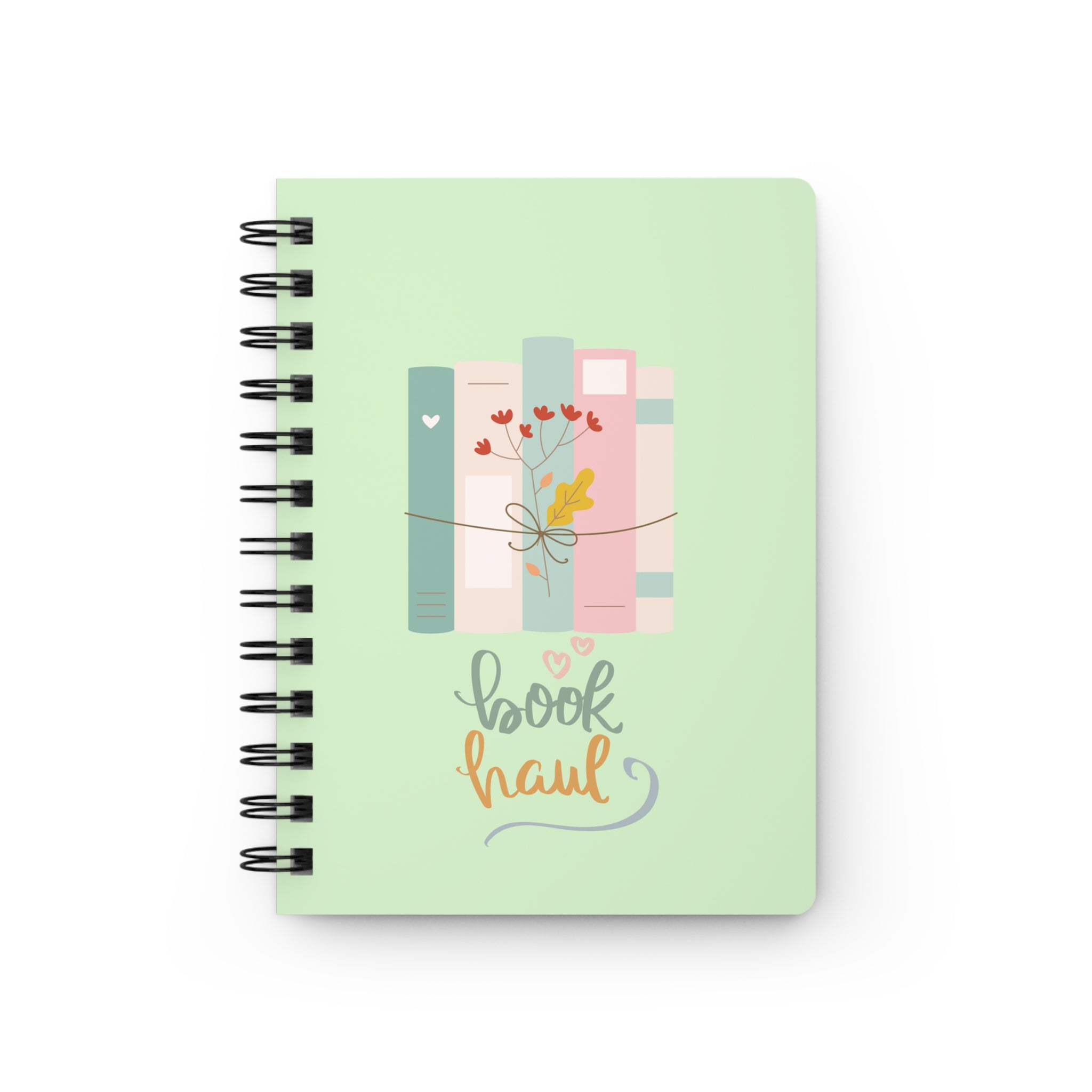 Book Haul Spiral Journal — Pastel Book Lover Notebook