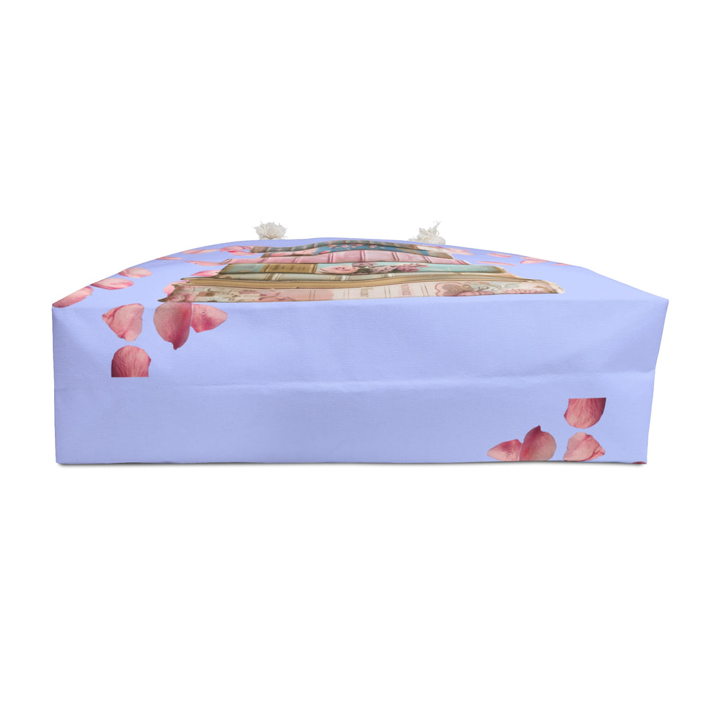 Floral Vintage Books Weekender Bag — Pastel Bookstack Travel Tote