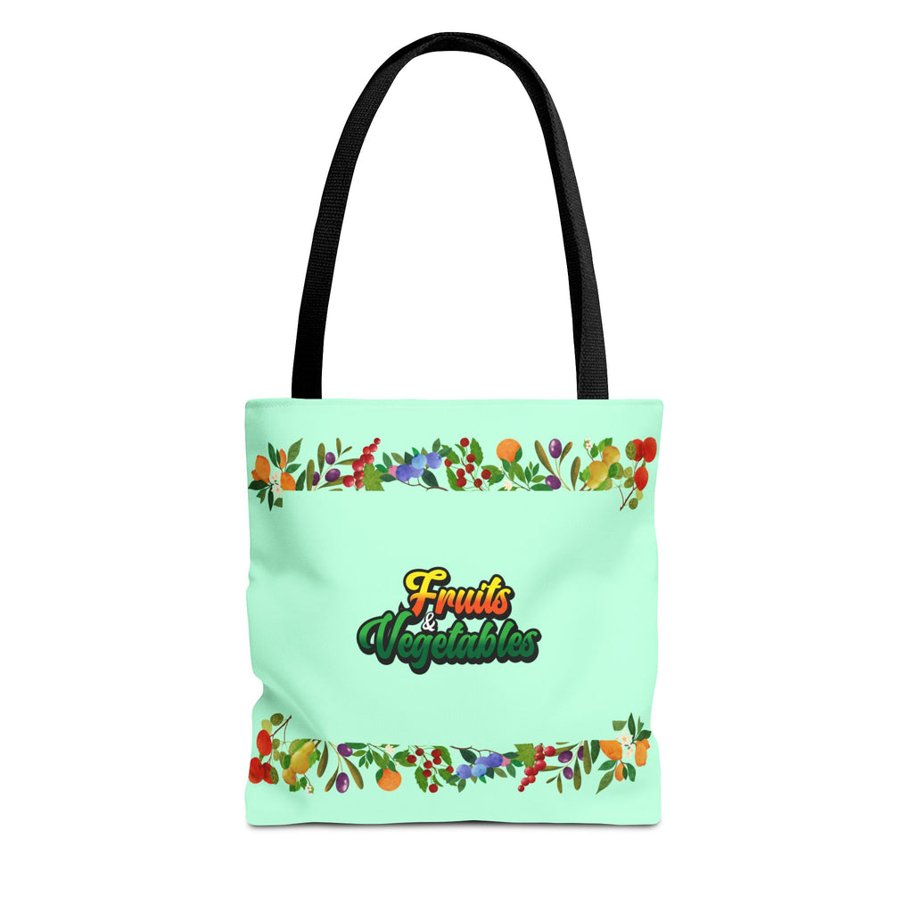 Fruit & Vegetables Floral Tote Bag — Eco Market Grocery Shopper