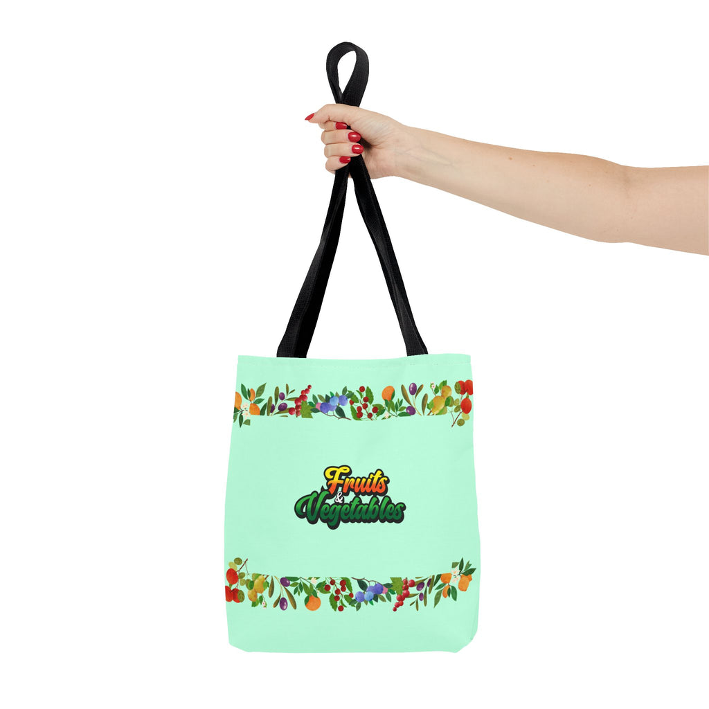 Fruit & Vegetables Floral Tote Bag — Eco Market Grocery Shopper