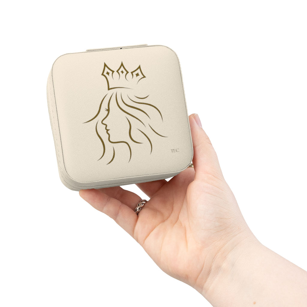 Compact Travel Jewelry Case – Portable Ring & Earring Organizer with Crown Profile Design