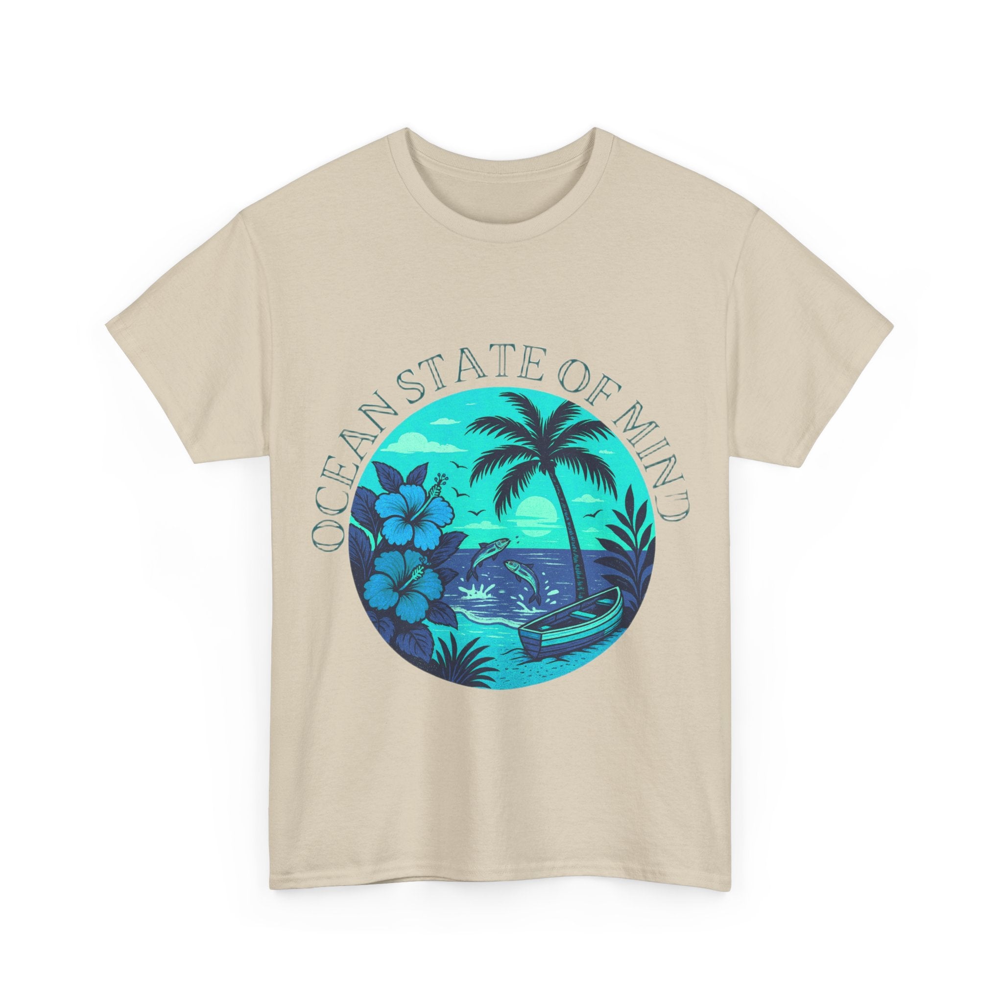 Ocean State of Mind Unisex Heavy Cotton Tee, Beach Vibes Shirt, Summer T-Shirt, Gift for Ocean Lovers, Tropical Relaxation Tee, [...]